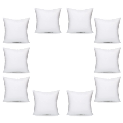 Cushion Inner Pads (Pack of 10), 30 x 30 cm (12" x 12") - Hollowfibre Stuffed Square Pillows - Cushion Insert Decorative - Anti-Allergy Made in Britain UK
