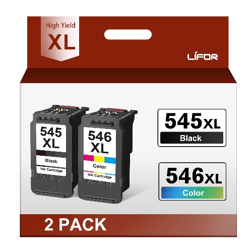 Ink Cartridges 545 and 546 XL Compatible for Canon 545 546 Ink Cartridges 545XL 546XL PG-545XL CL-546XL PIXMA MG3050 MG2550S MG2950 MG2450 TS3150 TR4550 MG2500 MX495 (Combo Pack,1 Black 1 Colour)