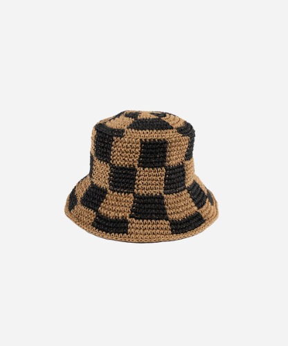 Sal Crochet Packable Bucket Hat | Black Check / S/M 57
