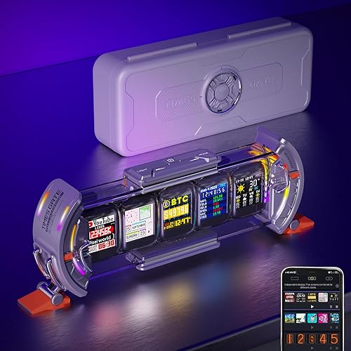 Divoom Times Gate - Cyberpunk Gaming Setup Digital Clock with Smart APP Control, WiFi Connect, RGB LED Display, Personalized Dashboard, Pixel Art for Gaming Room & Office Decor(Sliver) - Silver