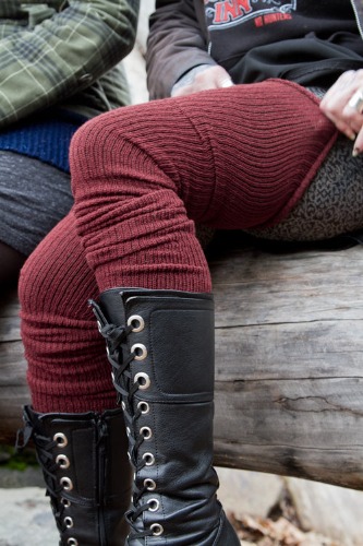 Long Cuffable Scrunchable Socks | Dark Red