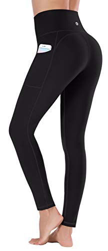 Ewedoos Gym Leggings with Pockets Yoga Pants for Women High Waisted Sports Leggings for Women Yoga Trousers - L - Black