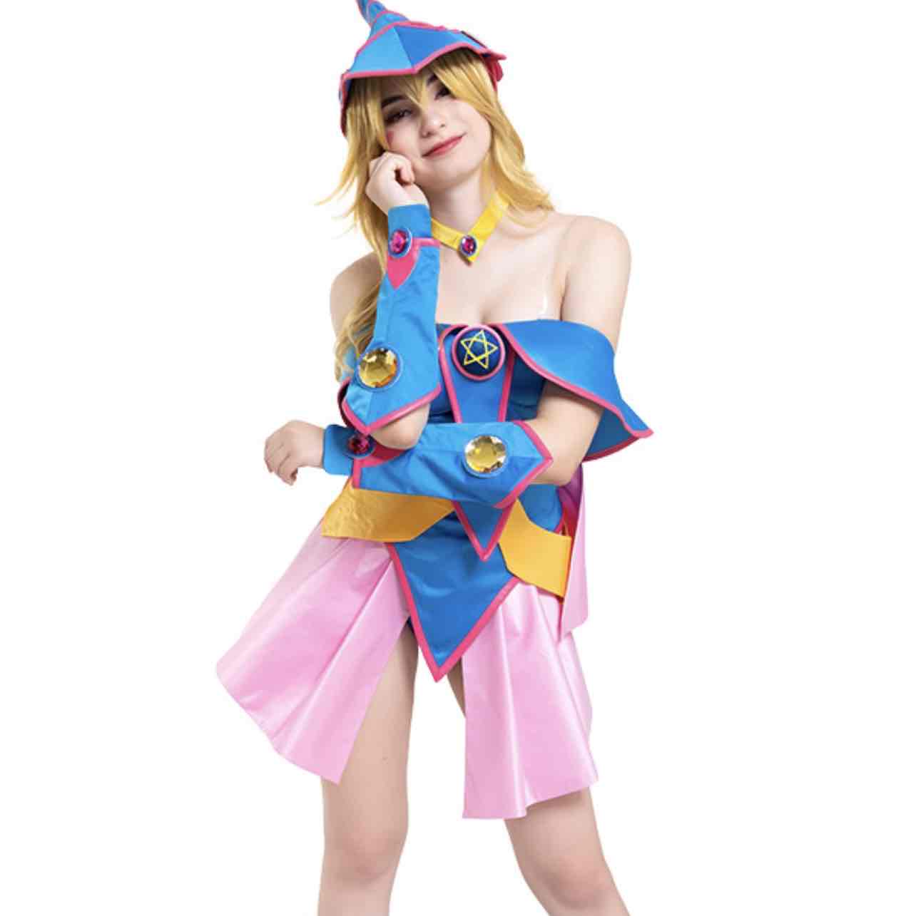 Yu-Gi-Oh Dark Magician Girl Cosplay Costume with Hat