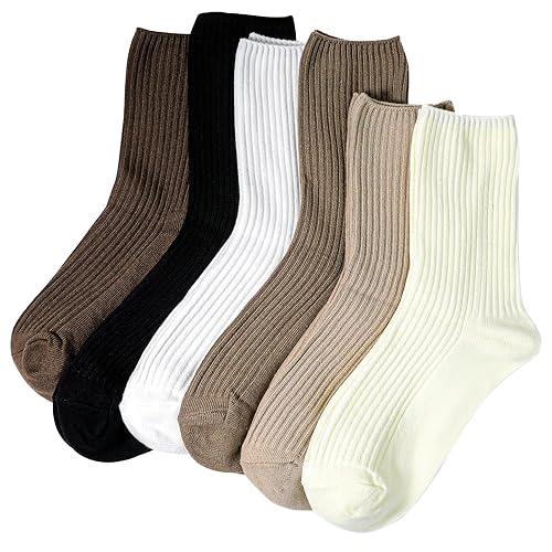 Vin Beauty Womens Socks, 6 Pairs Women’s Multi pack of Colorful Cotton, Cotton Breathable Wicking, Cotton Socks for Women, Suitable for Sports, Leisure and Parties - 6 Pairs 6 Colors