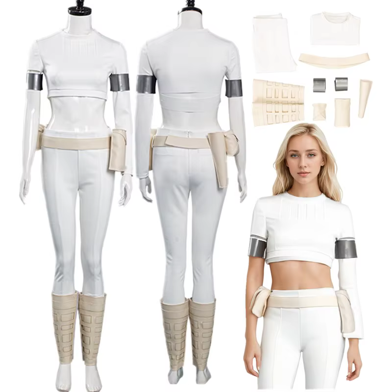TV Fantasy Padme Cosplay Amidala Costume Space Battle Roleplay Women Top Pants Belt Outfits Halloween Carnival Party Suit - AliExpress 