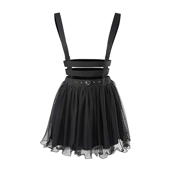 LittleForBig Mesh Overall Skirt Romper–Heartbreaker Overall Skirt