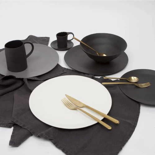 Matte Porcelain Dinner Plate Grey Set of 4 