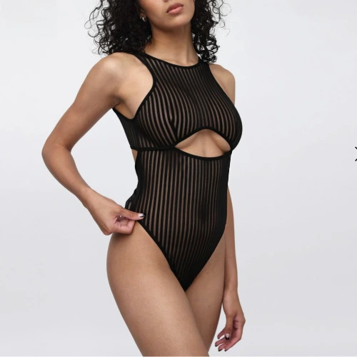 Vertigo Cutout Bodysuit Black