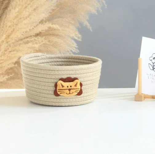 Medium Animal Hand Woven Storage basket Kids Toys Organizer Storage Box