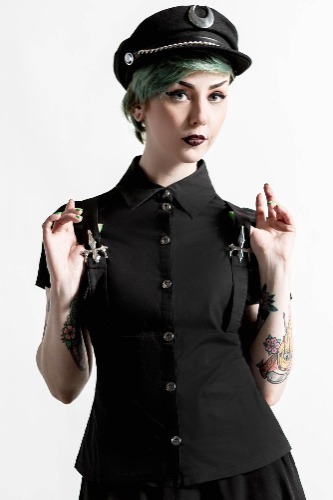 To The Nines Shirt | S / Black / 72% Rayon 26% Nylon 2% Elastane