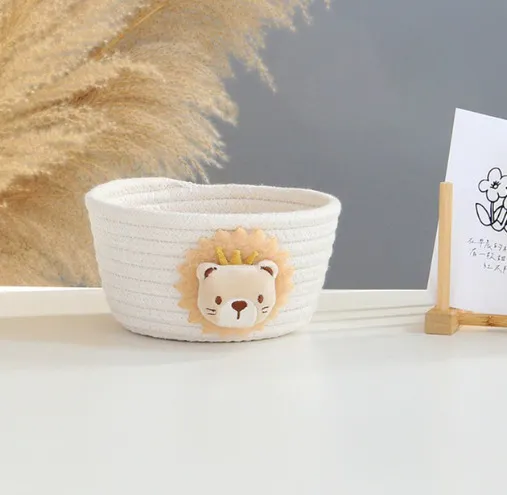 Small Animal Hand Woven Storage basket Kids Toys Organizer Storage Box