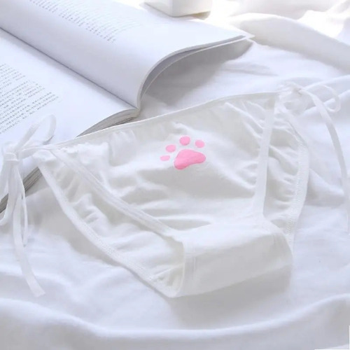 Paw Print Panties for Comfortable and Flattering Fit - White