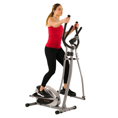 Sunny Health & Fitness Essentials Series Elliptical Machine Cross Trainer with Optional Exclusive SunnyFit™ App and Smart Bluetooth Connectivity, 220 LB Weight Capacity - Classic