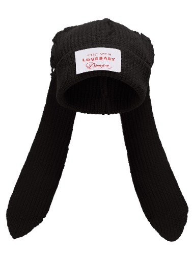 Knit Beanie Hats Cute Bunny Long Ears Funny Hat Fluffy Winter Cap Warm Knit Rabbit Crochet Skull Cap Outdoor Slouchy Hat