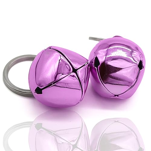 IVIA PET Large Dog Bells, Collar Loud Bells, Pet Tracker & Training, Handmade Metal(Pink) - Pink