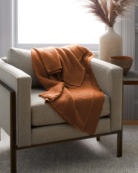 Organic Airy Gauze Throw