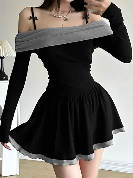'Distress' Grunge Patchwork A-Line Dress