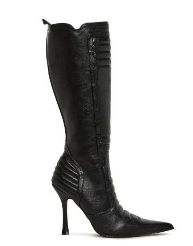 Motorcrossed Knee High Boots
