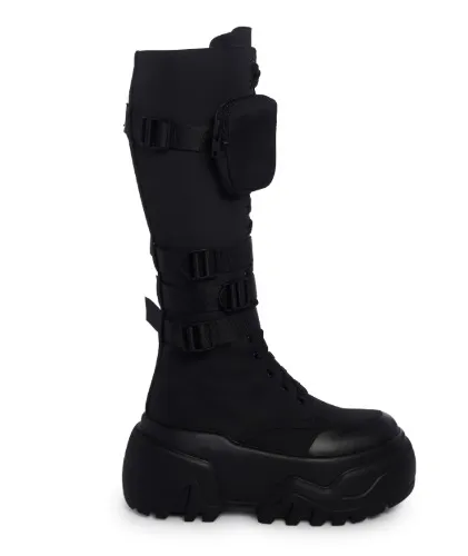 Mad Hustle Knee High Combat Boots