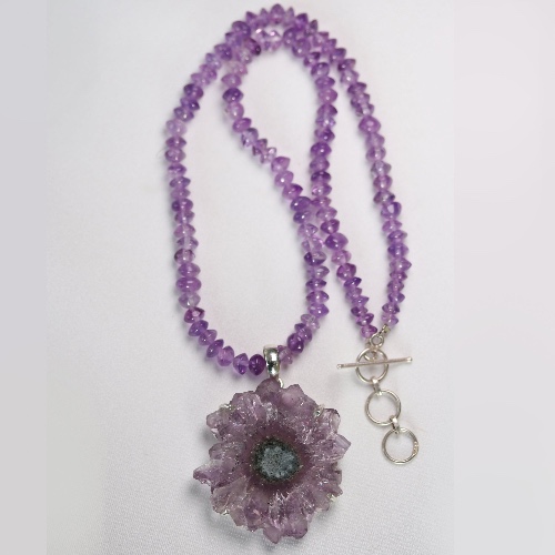 Amethyst Flower Beaded Necklace - #2 | Default Title