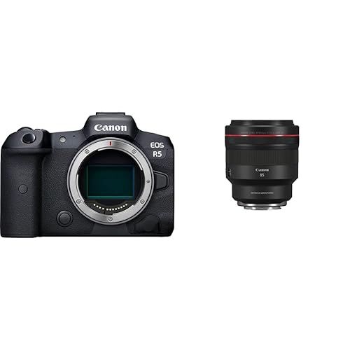 Canon EOS R5 Full-Frame Mirrorless Camera - 8K Video, 45 Megapixel Full-Frame CMOS Sensor, DIGIC X Image Processor, Up to 12 fps Mechanical Shutter (Body Only) with Rf 85mm F1.2 L USM Ds - Body + RF85/1.2L USM DS(N - Body