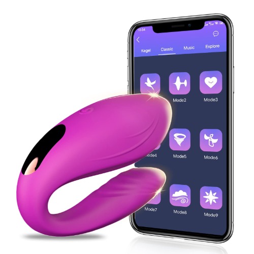 Remote Control Couple Vibrator with APP Control - Rechargeable Anal G-Spot Vibrator Vaginal Massager APP Bluetooth Control Custom Vibrations , Adult Sex Toy for Couple or Women