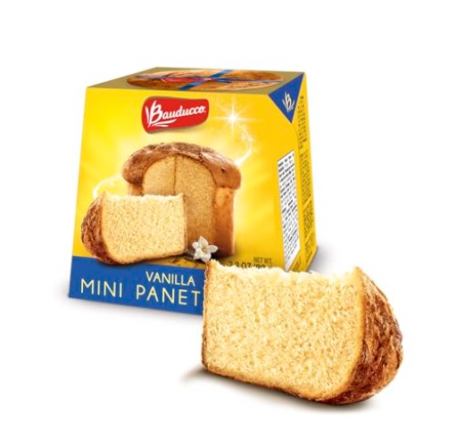 Bauducco Mini Panettone Vanilla, Moist & Fresh Traditional Italian Recipe, Italian Traditional Holiday Cake, 2.8 oz - Vanilla - 2.8 Ounce (Pack of 1)