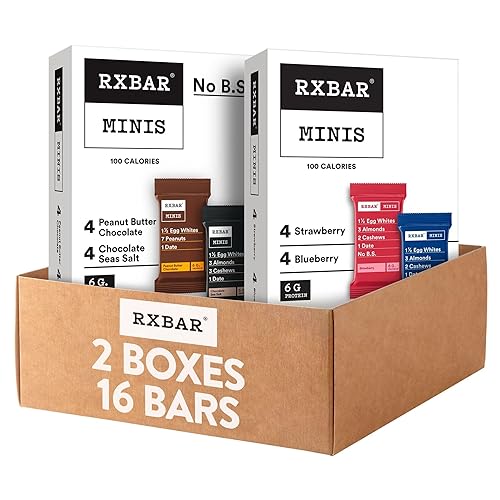 RXBAR Minis Protein Bars, Snack Bars, Variety Pack (16 Count) - 4-Flavor Variety - 8 Count (Pack of 2)
