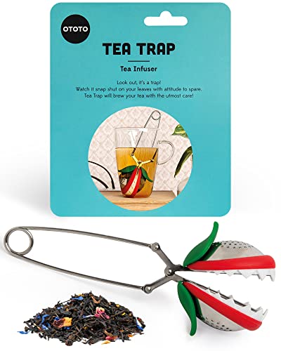 OTOTO Tea Trap Loose Tea Steeper - Tea Diffuser for Loose Tea Leaves - Cute Tea Infuser for Brewing Flavorful Teas - Tea Holder Loose Leaf Tea - Stainless Steel Kitchen Gadget Strainer with Fine Mesh - Tea Trap