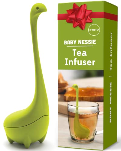 Cute Tea Infuser by OTOTO - Loose Leaf Tea Steeper, Tea Accessories, Tea Diffusers, Tea Infuser for Loose Leaf Tea, Tea Strainers, Cute Gifts, Tea Gift Set, Kitchen Gifts, Cooking Gadgets - Baby Nessie
