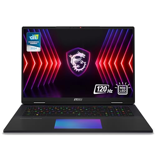 MSI Titan 18 HX 1” 120Hz MiniLED UHD+ Gaming Laptop: Intel Core i9-14900HX, NVIDIA Geforce RTX 4090, 128GB DDR5, 4TB NVMe SSD, 2X Thunderbolt 4, Cooler Boost 5, Win 11 Pro: Black A14VIG-036US