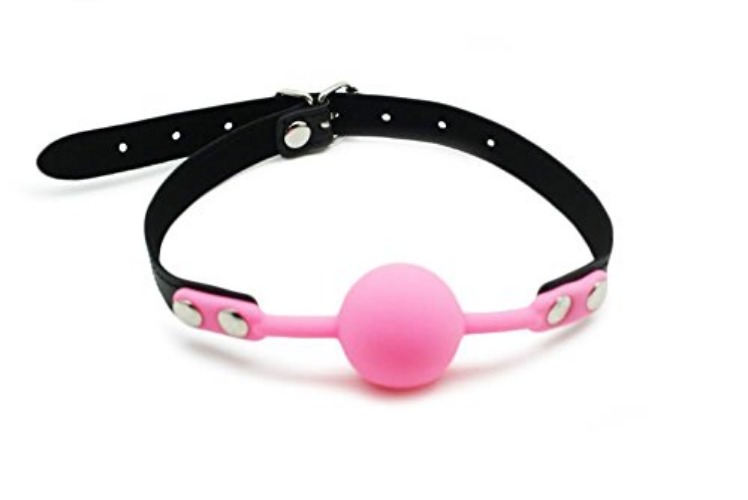 Ball Gag Pink Silicone Gag by HappyNHealthy - 1.67 Inch - Without Nipple Clamp - Pink