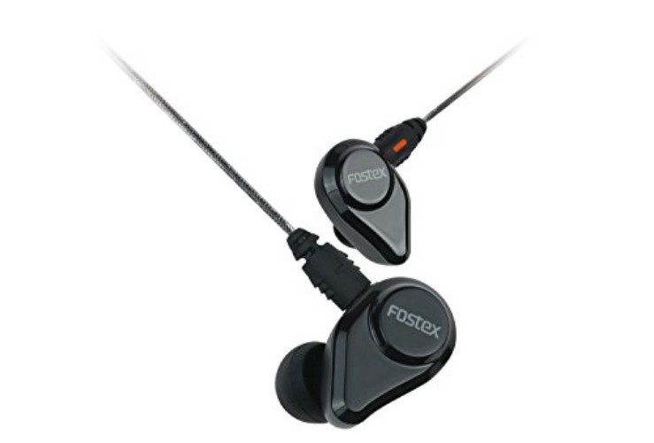 Fostex USA Fostex TE04 In-Ear Stereo Headphones with Detachable Cable and Microphone, Jet Black (TE-04BK) - Jet Black