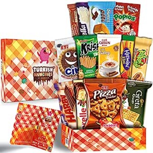 Midi International Snack Box | Premium and Exotic Foreign Snacks | Unique Snack Food Gifts Included | Try Extraordinary Turkish Gourmet Snacks | Candies from Around the World | Deep Purple Space Themed Box | 12 Full-Size Snacks