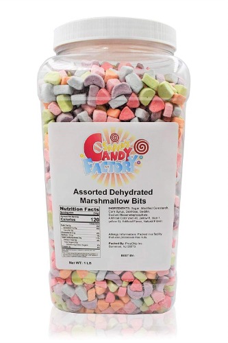 Sarah's Candy Factory Assorted Dehydrated Marshmallow Bits in Jar, 1lb - 1 Pound Jar