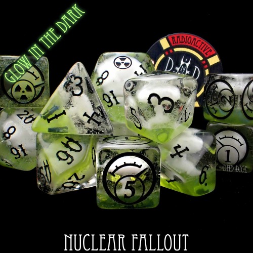 Nuclear Fallout 11 Dice Set (Glow)
