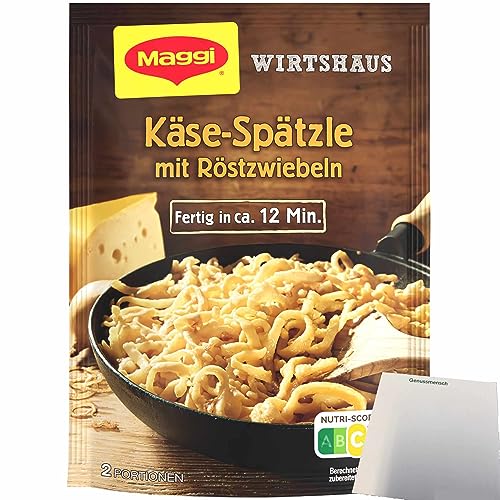 Maggi Wirtshaus Schwäbische Käse-Spätzle mit Röstzwiebeln (119g Packung) + usy Block