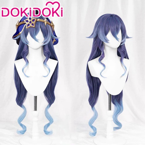 DokiDoki Game Genshin Impact Layla Cosplay Wig Sumeru Long Curly Purple
