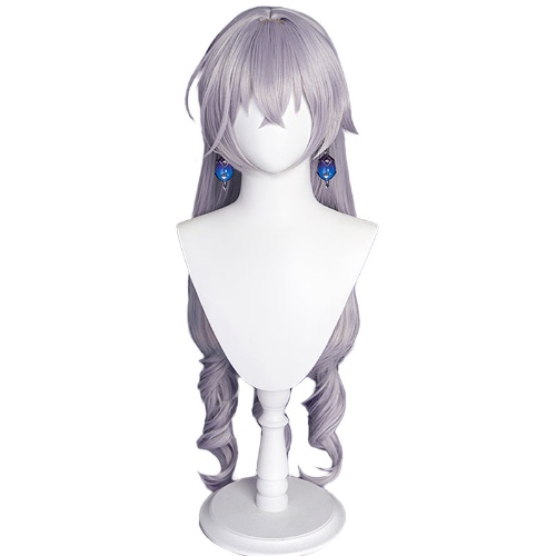 DokiDoki Game  Honkai: Star Rail Cosplay Bronya Rand Wig Long Curly Grayish Purple / Earrings | VERSION 1 （More Purple）Wig Only-PRESALE