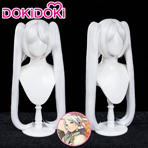 DokiDoki Anime Manga Frieren at the Funeral Cosplay Frieren Wig Long Straight White Hair | Frieren-PRESALE
