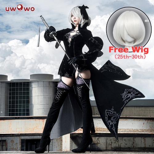 【Pre-sale】Uwowo Nier: Automata 2B Reincarnation Alternate Battler Outfit Cosplay Costume | S+Free Wig