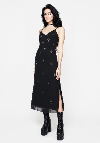 Ankh Beaded Chiffon Midaxi Cami Dress | US 2