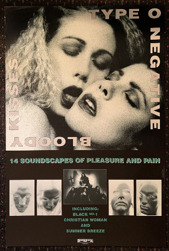 TYPE O NEGATIVE Bloody Kisses 24x36 record store promo poster GOTH Metal 1993