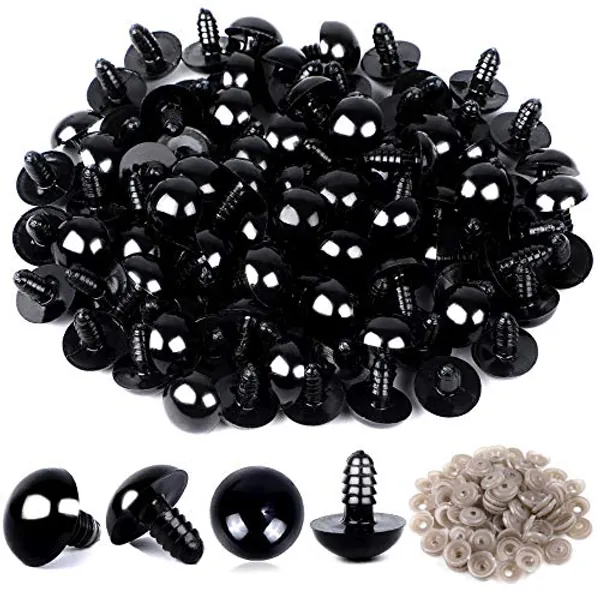 120PCS Plastic Safety Crochet Eyes Bulk with 120PCS Washers for Crochet Crafts (0.56Inch/14mm)
