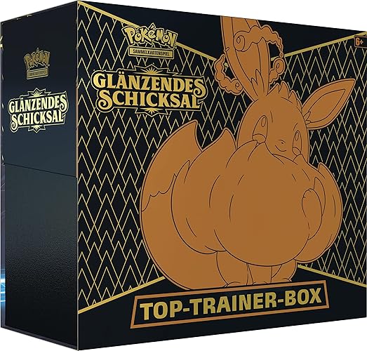Pokémon-Sammelkartenspiel: Top-Trainer-Box Glänzendes Schicksal (10 Boosterpacks & Premium-Zubehör)