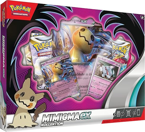 Pokémon-Sammelkartenspiel: Kollektion Mimigma-ex (2 holografische Promokarten, 1 überdimensionale holografische Karte & 4 Boosterpacks) - Single
