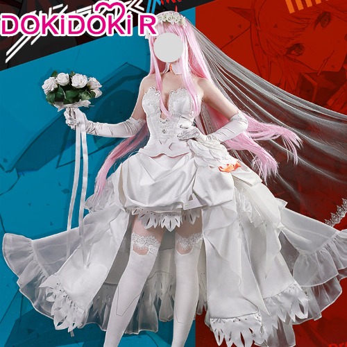 DokiDoki-R Anime Cosplay DARLING in the FRANXX Cosplay CODE 002 Zero Two Costume Wedding | L-PRESALE