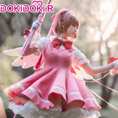 DokiDoki-R Anime Card Captor Sakura Cosplay Thunder Card Kinomoto Sakura Costume Cardcaptor Sakura | L
