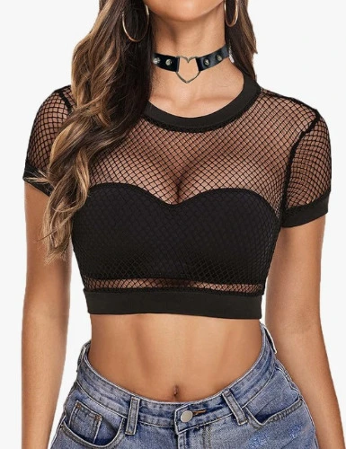 Fishnet Crop Tee