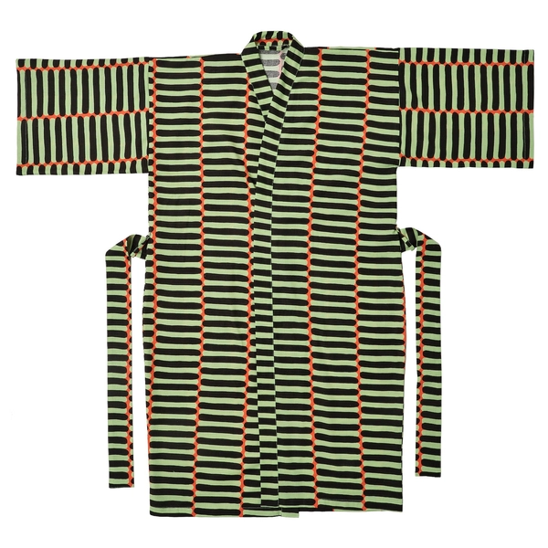 BASTUA Kimono - stripe pattern green S/M
